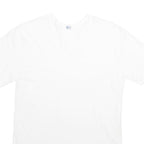 Mens White Plain Cotton T-Shirt S Short Sleeve V-Neck Basic Casual Top