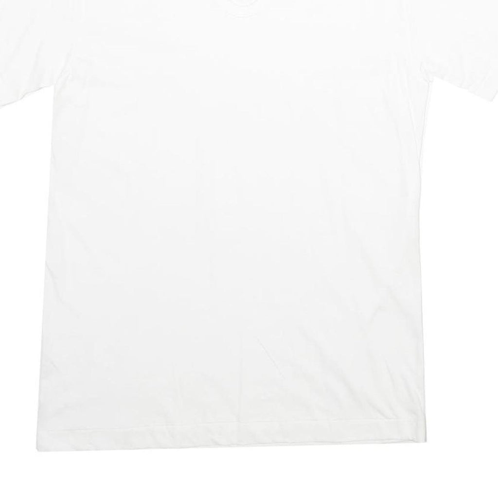 Mens White Plain Cotton T-Shirt S Short Sleeve V-Neck Basic Casual Top