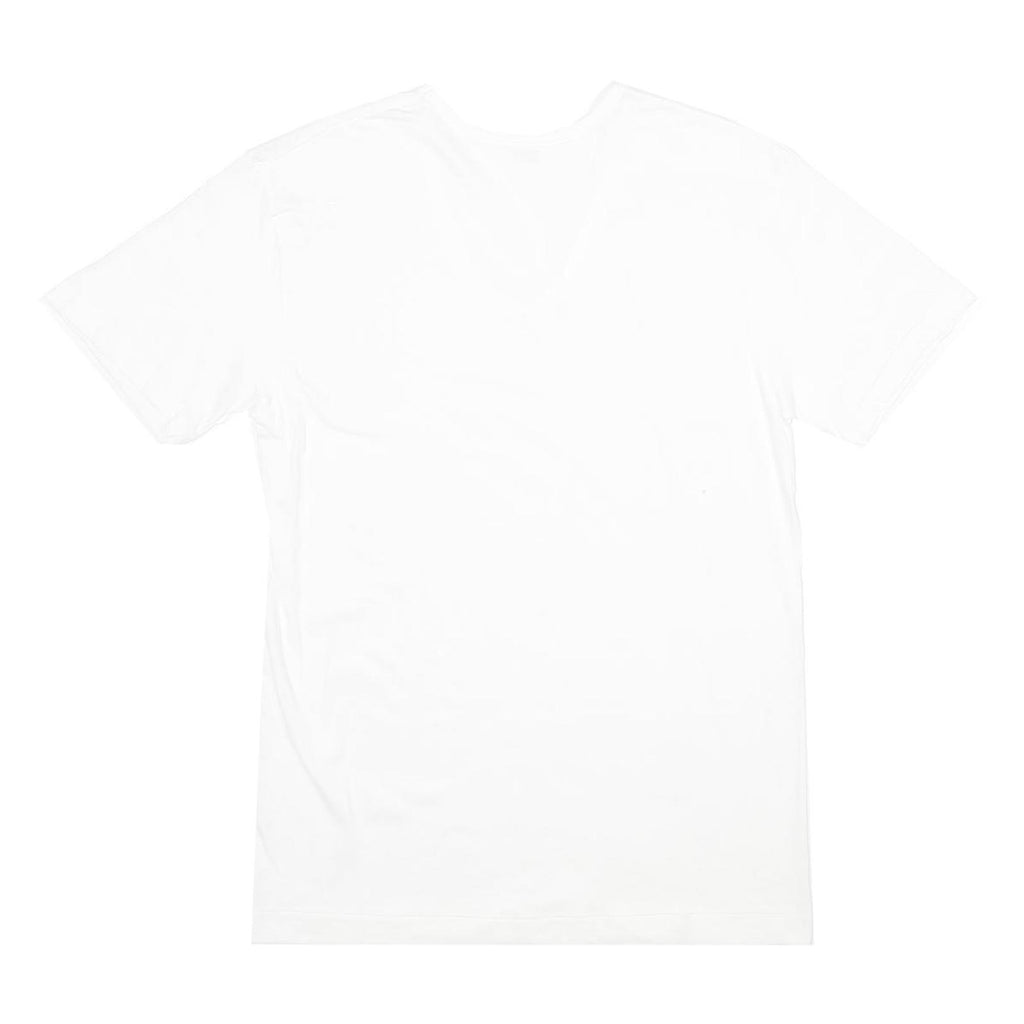 Mens White Plain Cotton T-Shirt S Short Sleeve V-Neck Basic Casual Top