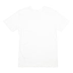 Mens White Plain Cotton T-Shirt S Short Sleeve V-Neck Basic Casual Top