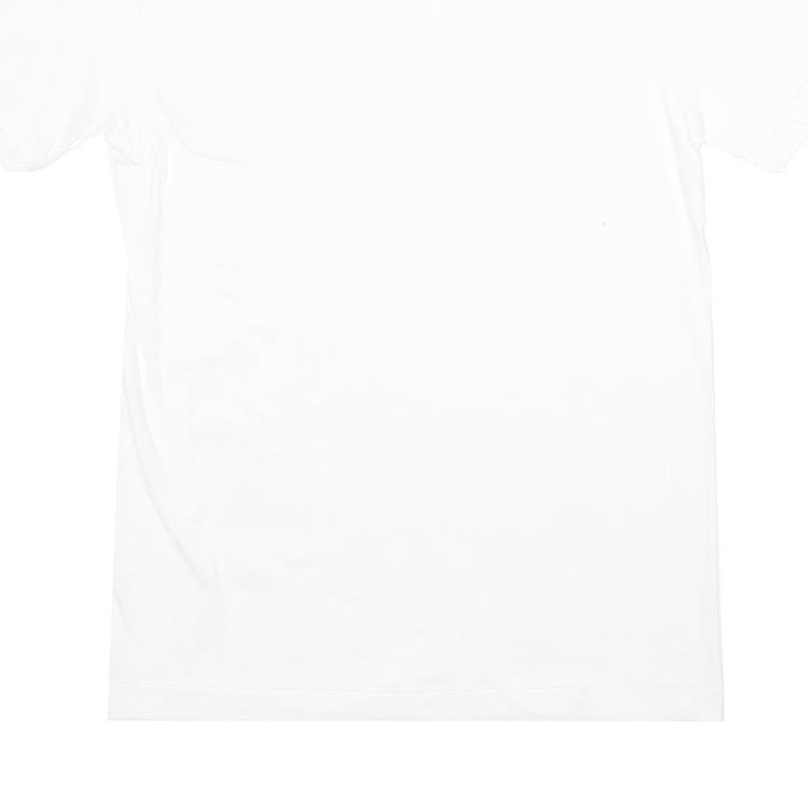 Mens White Plain Cotton T-Shirt S Short Sleeve V-Neck Basic Casual Top