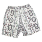 GIN TONIC Mens Shorts Beige Green Pattern L W32 Polyester Blend Casual Relaxed