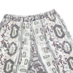 GIN TONIC Mens Shorts Beige Green Pattern L W32 Polyester Blend Casual Relaxed