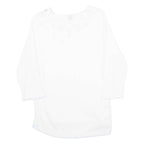 MERIEN HALL CASUALS Womens Blouse White Long Sleeve 90s Crazy Pattern M