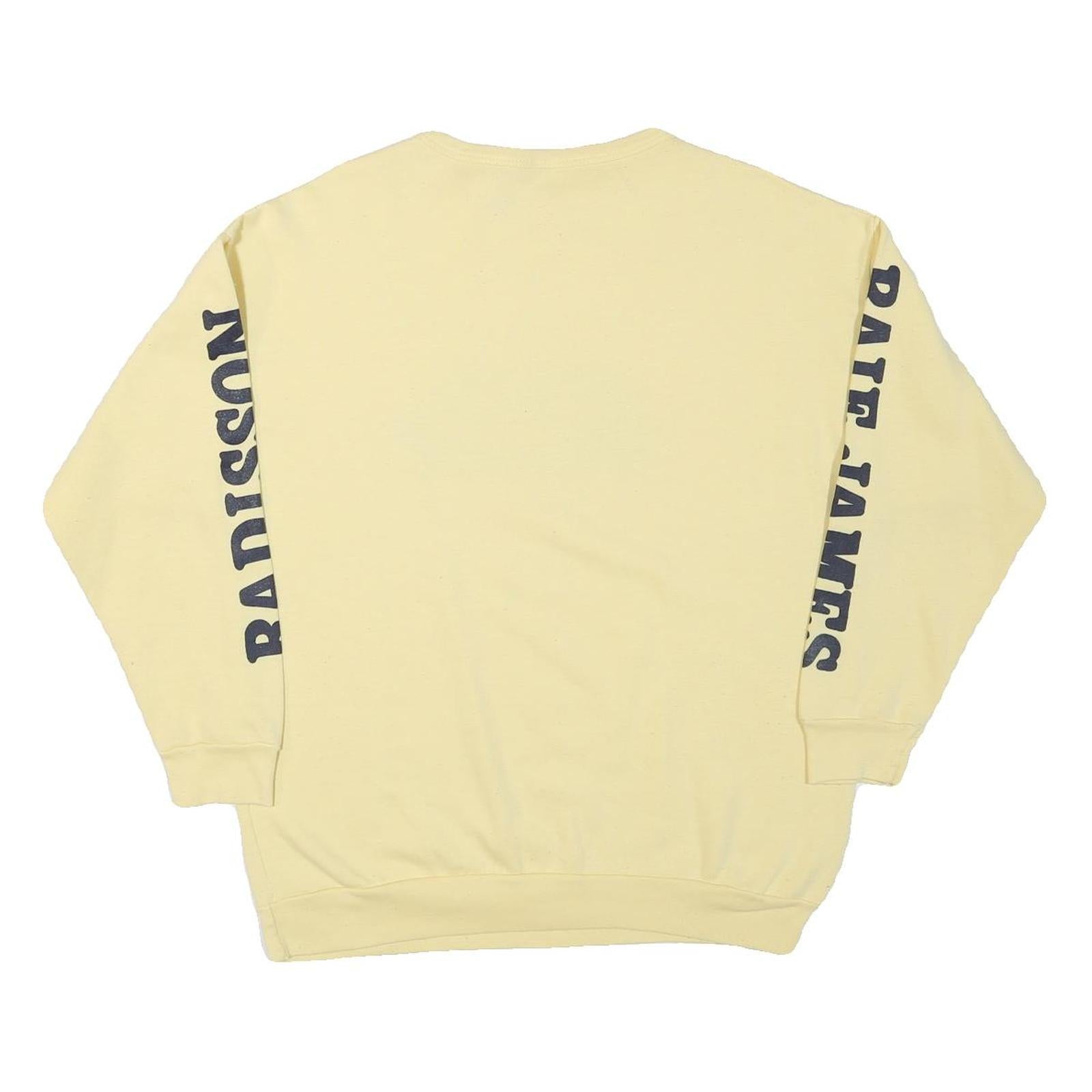 Mens Cream Sweatshirt Date James Radisson M Crew Neck Cotton Blend Casual