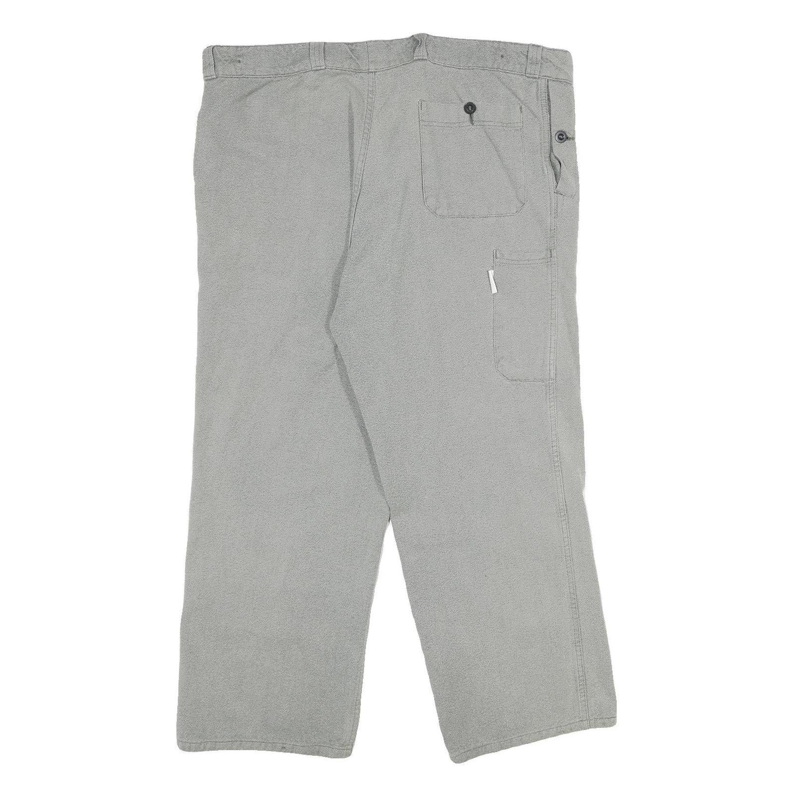 MARSUM Mens Cotton Grey Regular Fit Straight Leg Trousers W40 L30 Comfortable