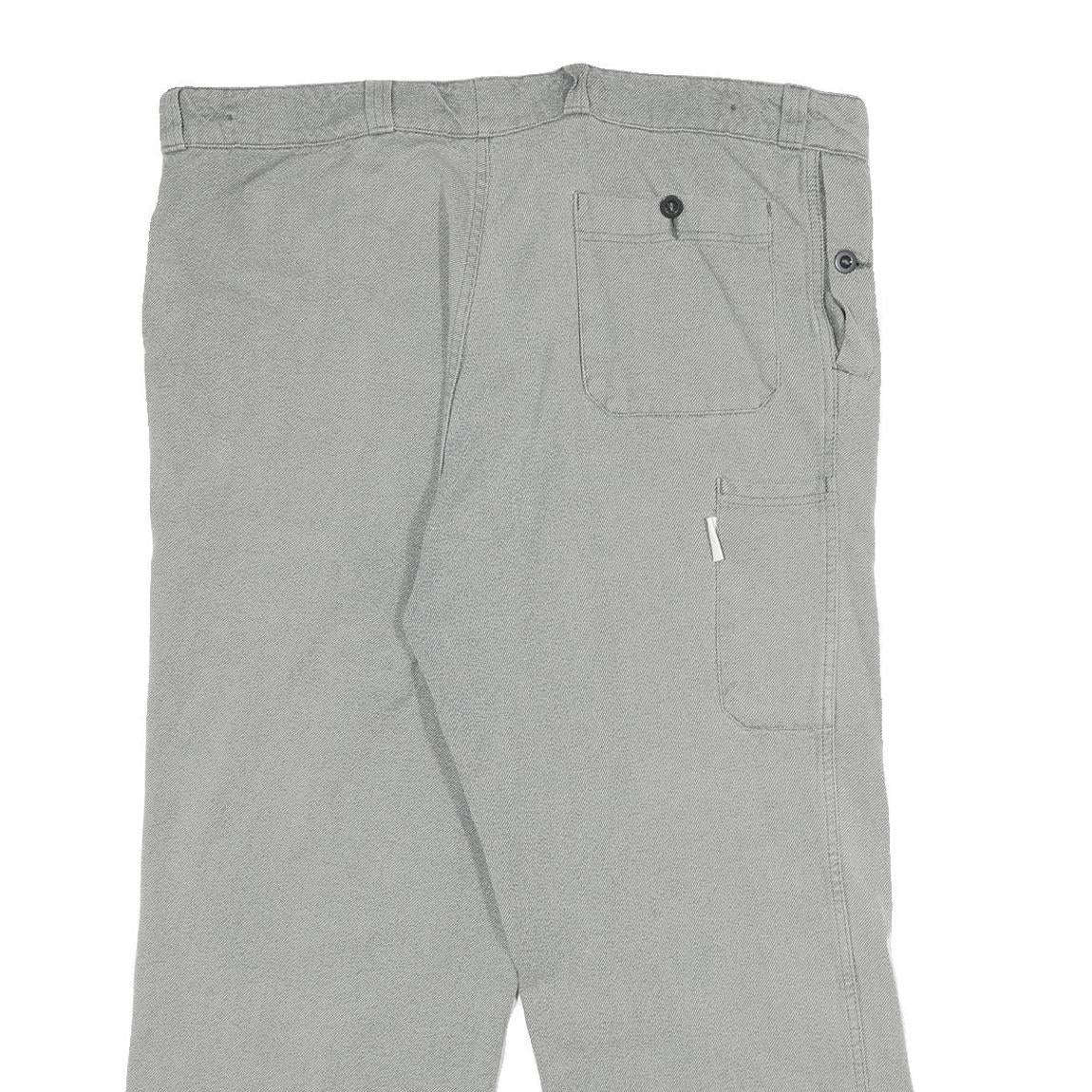 MARSUM Mens Cotton Grey Regular Fit Straight Leg Trousers W40 L30 Comfortable