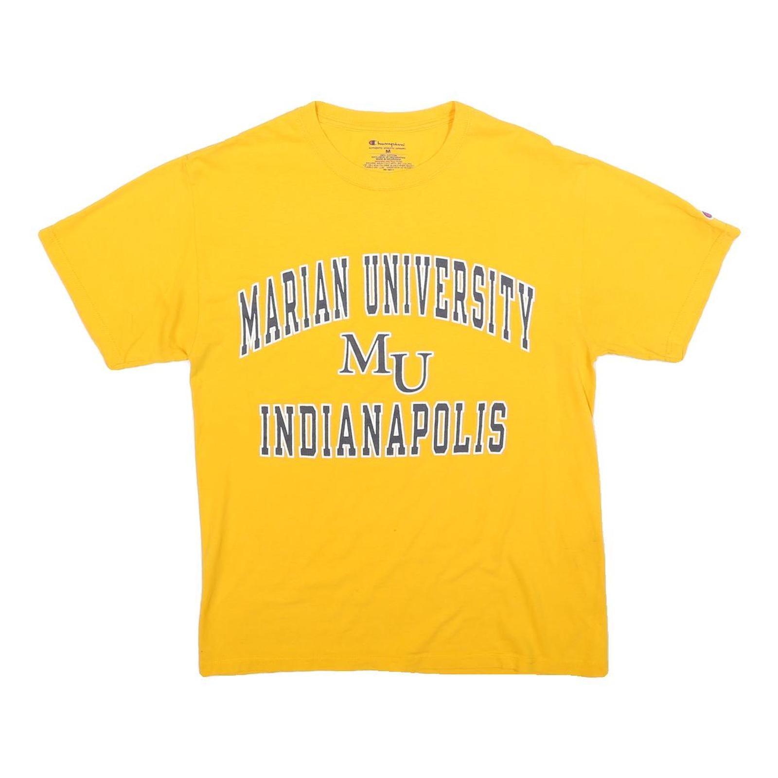 CHAMPION Womens Yellow Marian University Cotton Regular Fit T-Shirt Short Sleeve