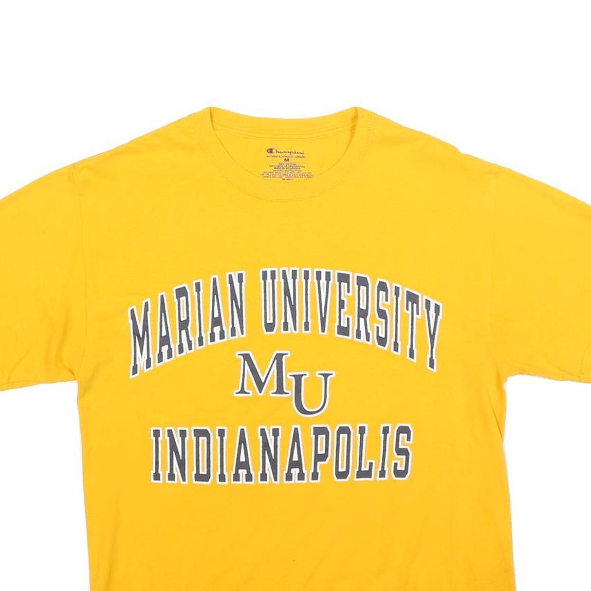 CHAMPION Womens Yellow Marian University Cotton Regular Fit T-Shirt Short Sleeve