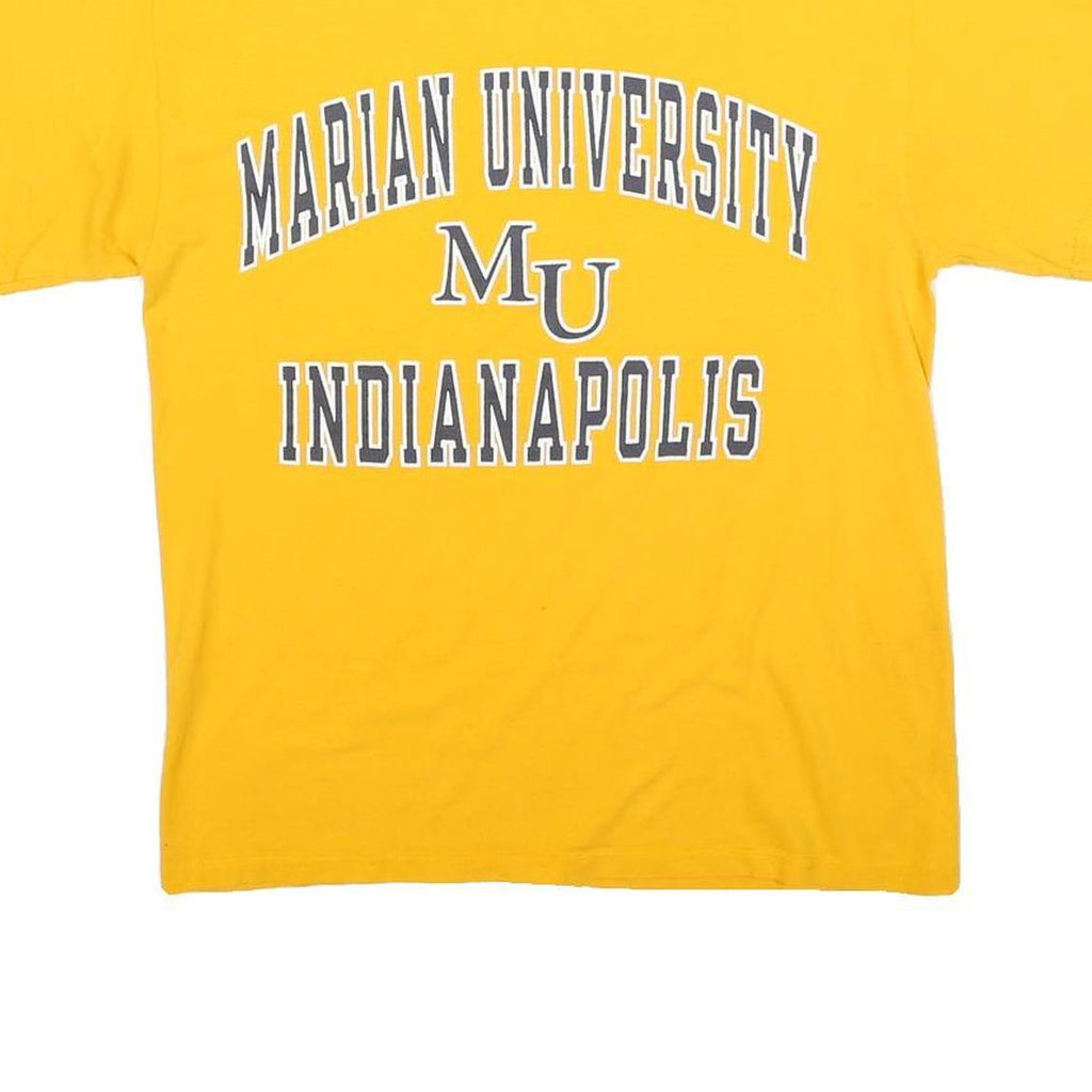 CHAMPION Womens Yellow Marian University Cotton Regular Fit T-Shirt Short Sleeve