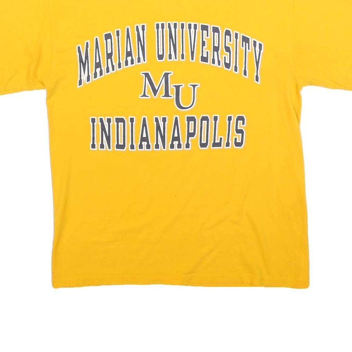 CHAMPION Womens Yellow Marian University Cotton Regular Fit T-Shirt Short Sleeve