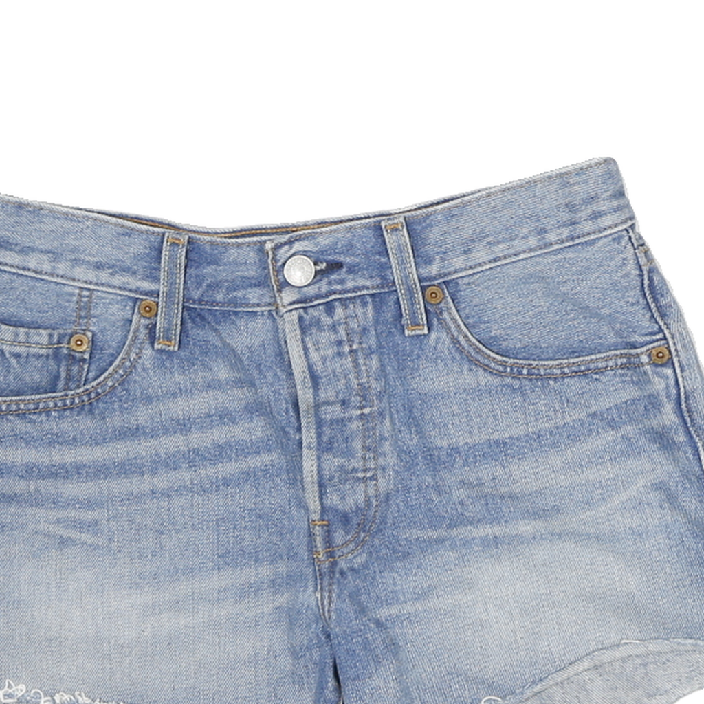 LEVI'S Womens Denim Shorts Blue Casual M W26 Cut-Off Distressed Hem