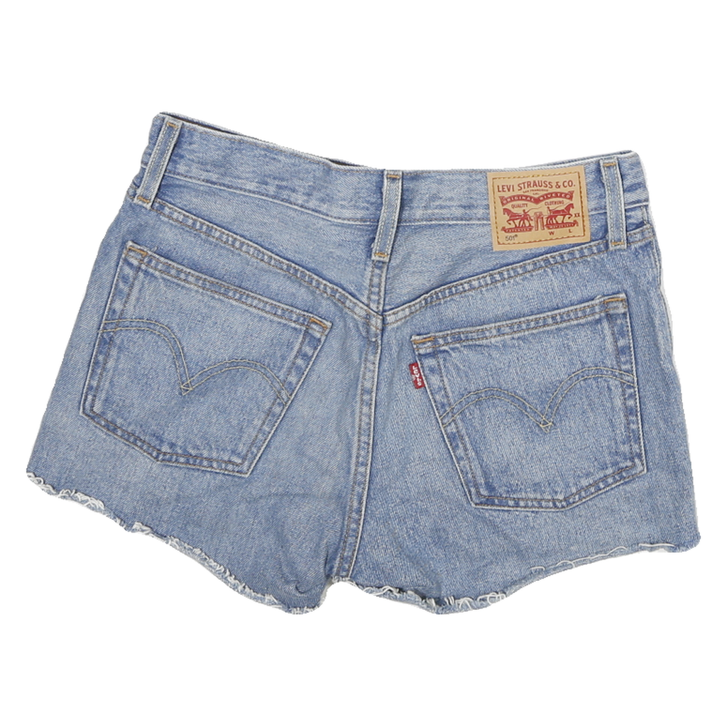LEVI'S Womens Denim Shorts Blue Casual M W26 Cut-Off Distressed Hem