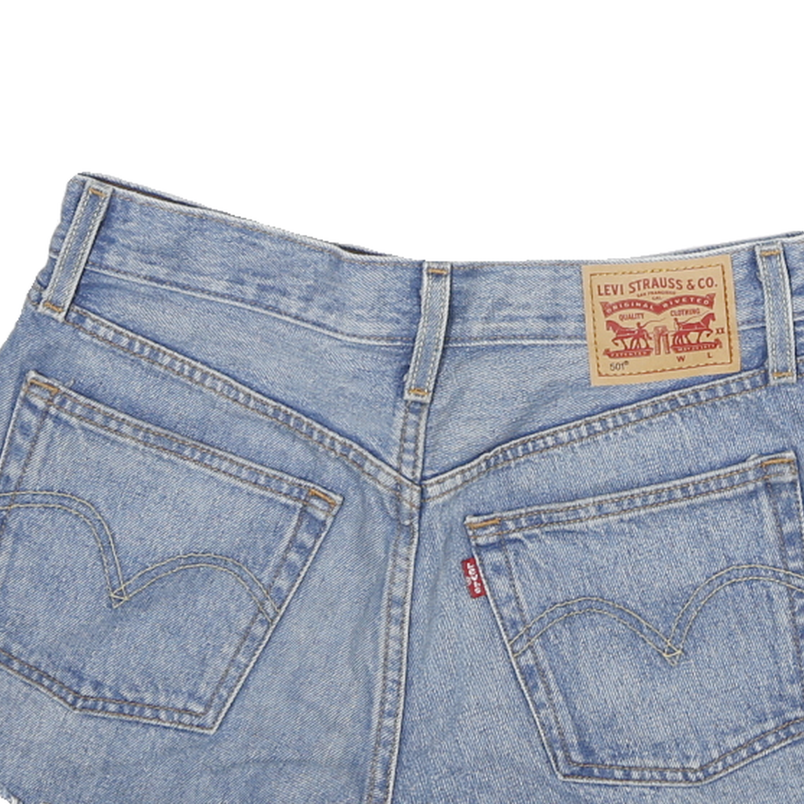 LEVI'S Womens Denim Shorts Blue Casual M W26 Cut-Off Distressed Hem