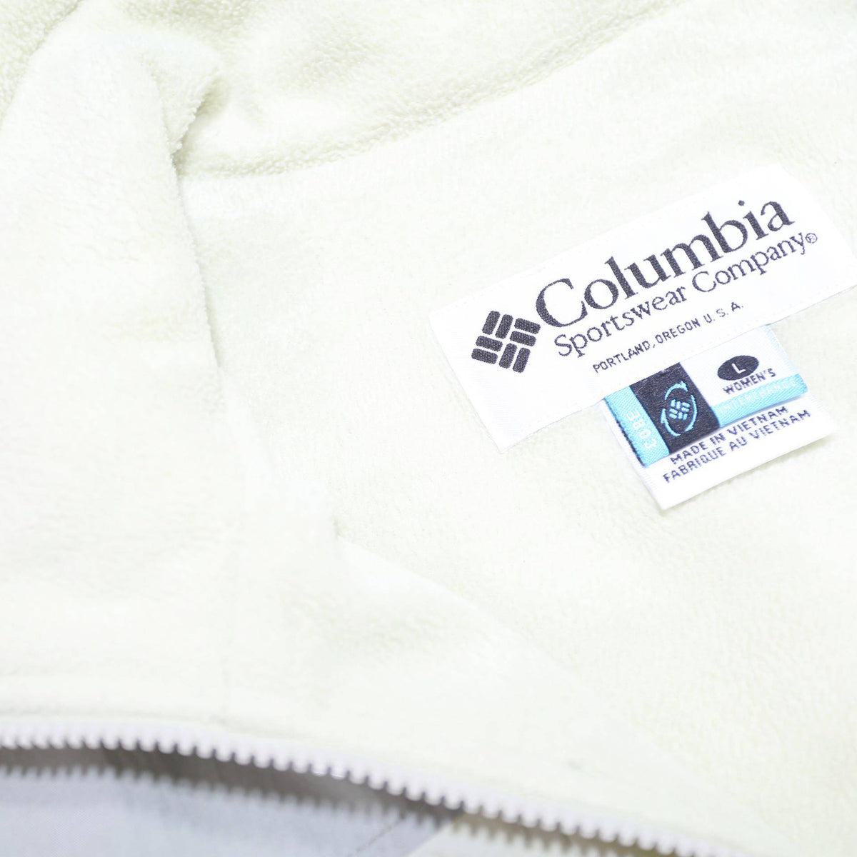 COLUMBIA Womens Cream & Grey Nylon Zip Jacket L Outdoor Activewear