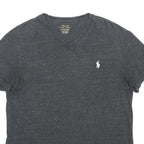 POLO RALPH LAUREN Womens Grey V-Neck T-Shirt S Cotton Blend Classic Fit