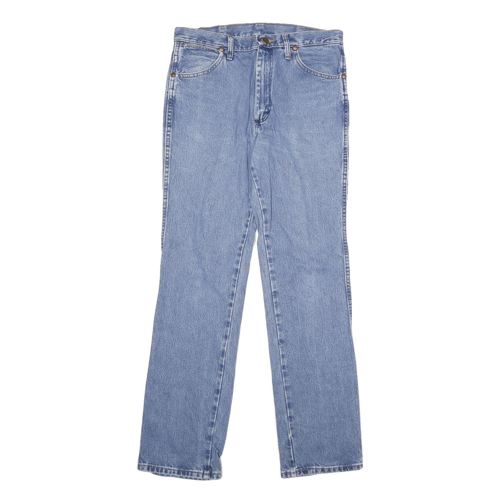 WRANGLER Mens Jeans Blue Regular Straight Denim Medium W31 L32 Classic Fit Zip
