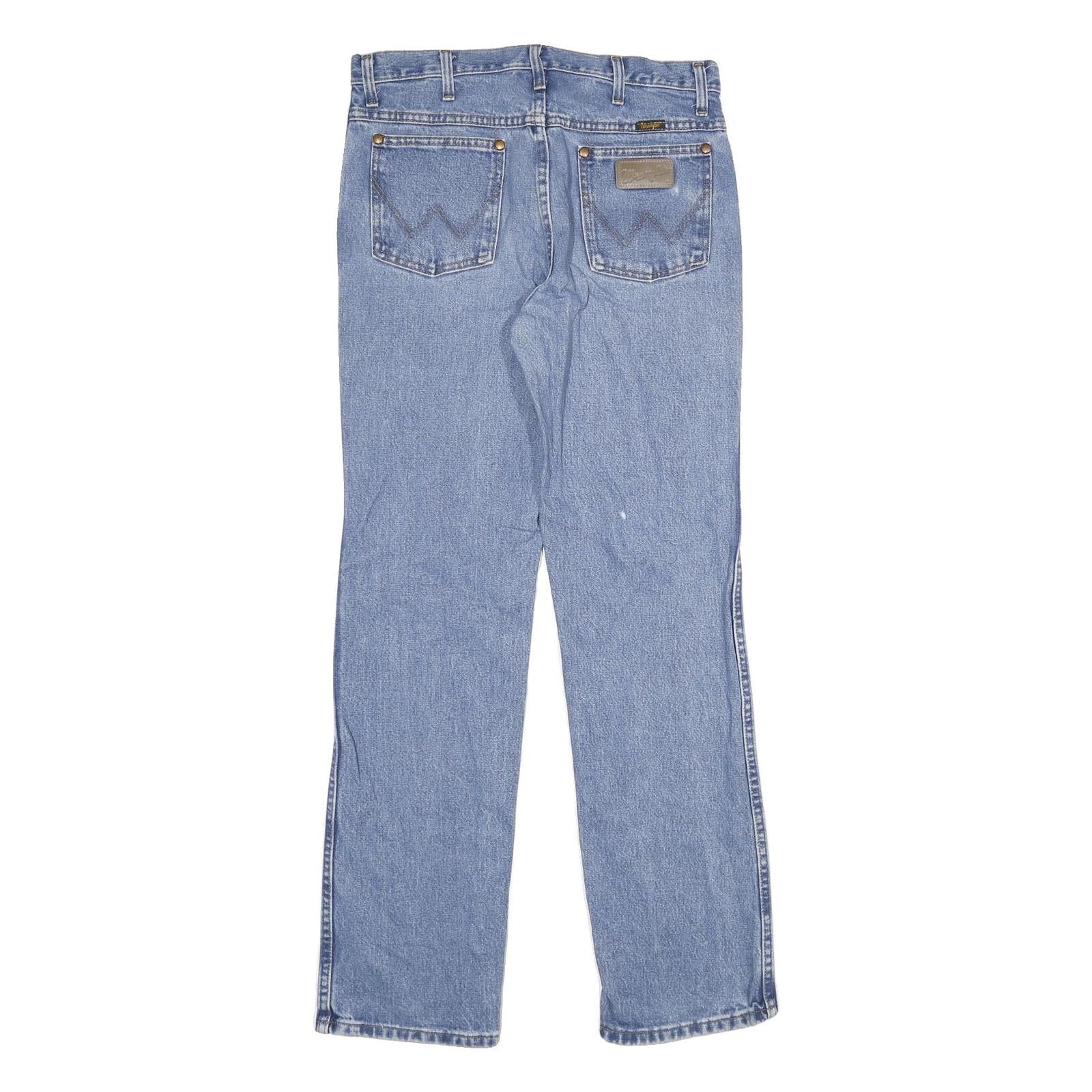 WRANGLER Mens Jeans Blue Regular Straight Denim Medium W31 L32 Classic Fit Zip
