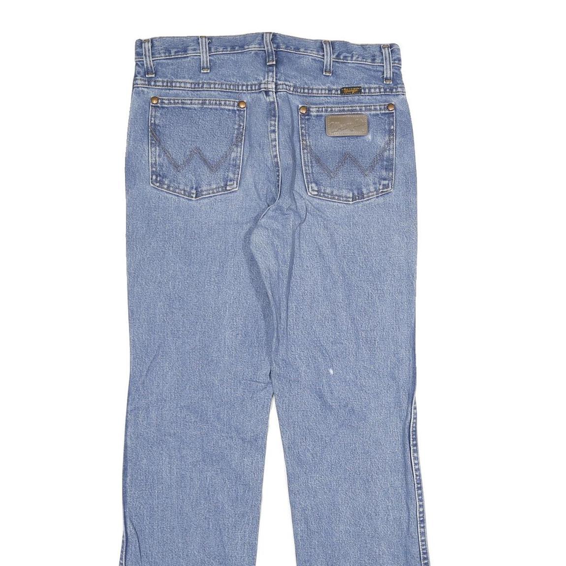 WRANGLER Mens Jeans Blue Regular Straight Denim Medium W31 L32 Classic Fit Zip