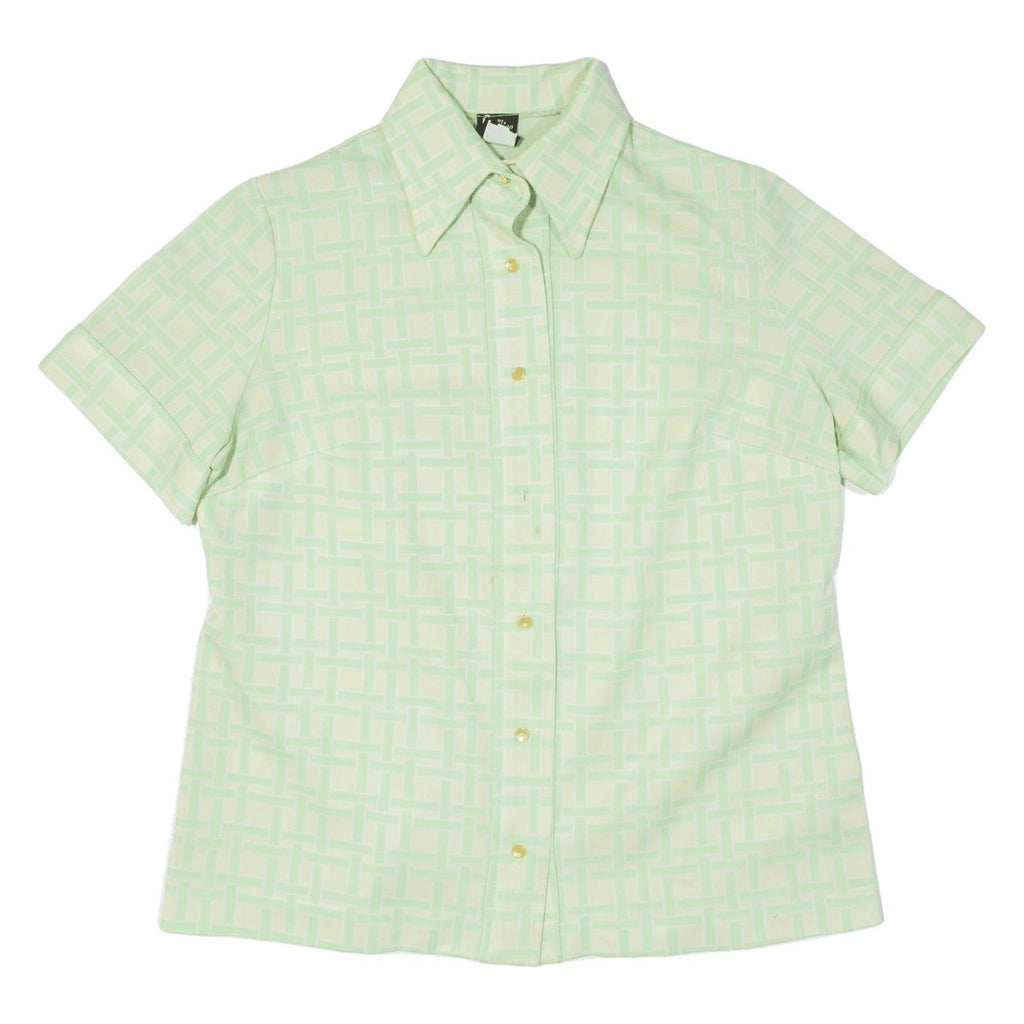 ALICE KAYE Womens Shirt Green Crazy Pattern M
