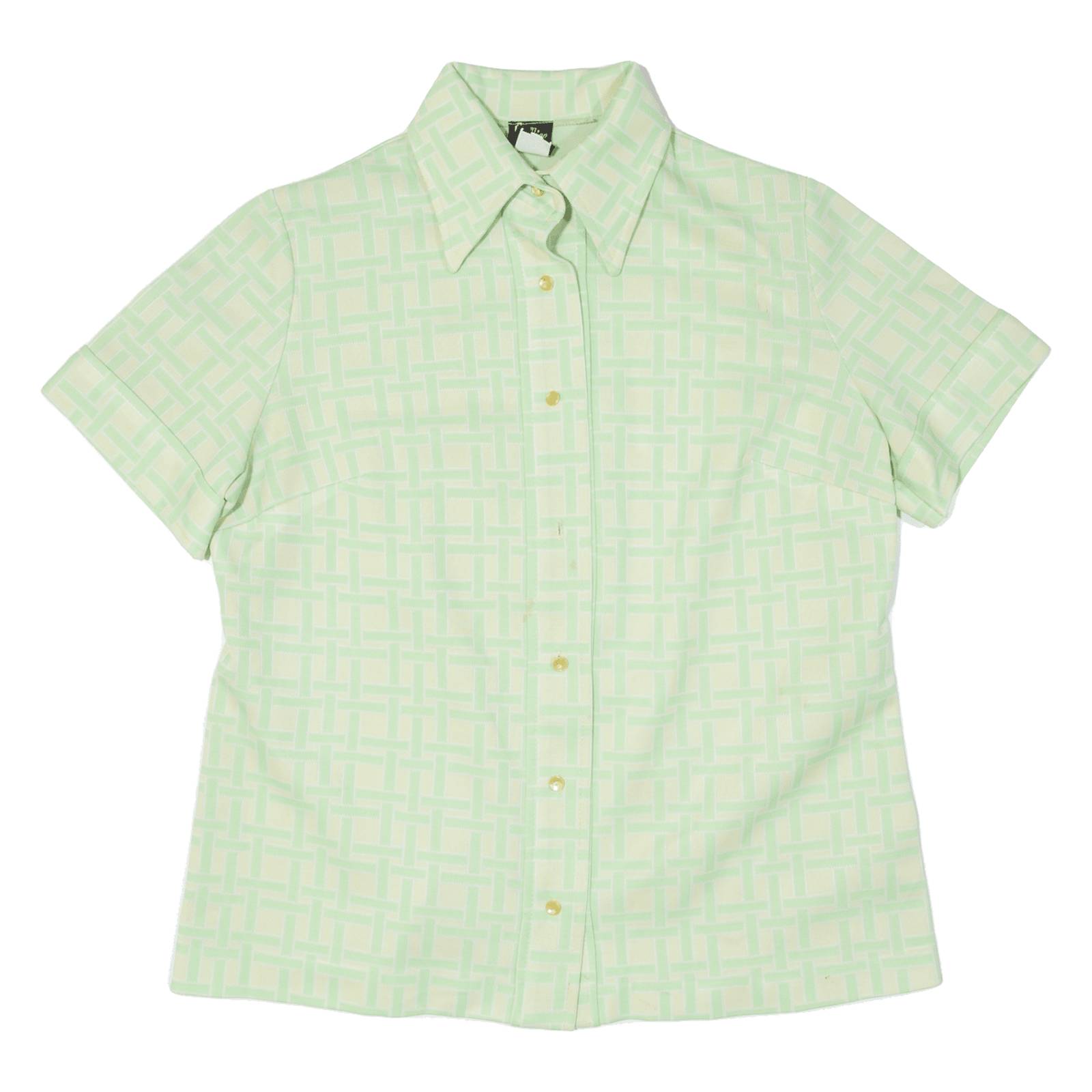 ALICE KAYE Womens Shirt Green Crazy Pattern M
