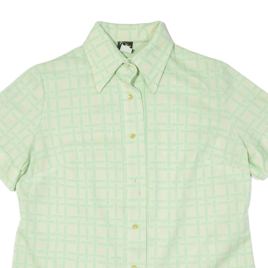 ALICE KAYE Womens Shirt Green Crazy Pattern M
