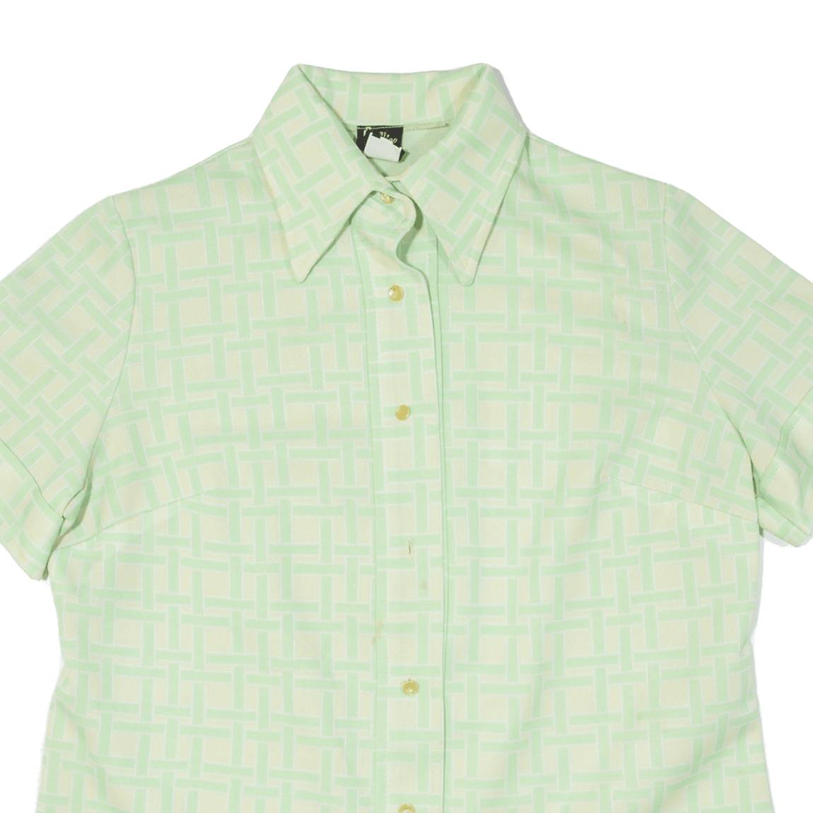 ALICE KAYE Womens Shirt Green Crazy Pattern M