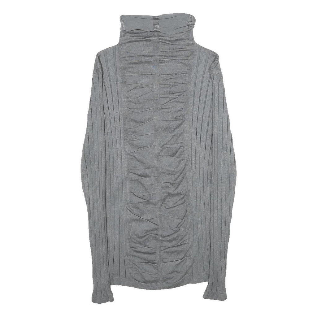 UNITED STATES SWEATERS Womens Grey Plain Pullover Roll Neck Basic Knit XS Soft