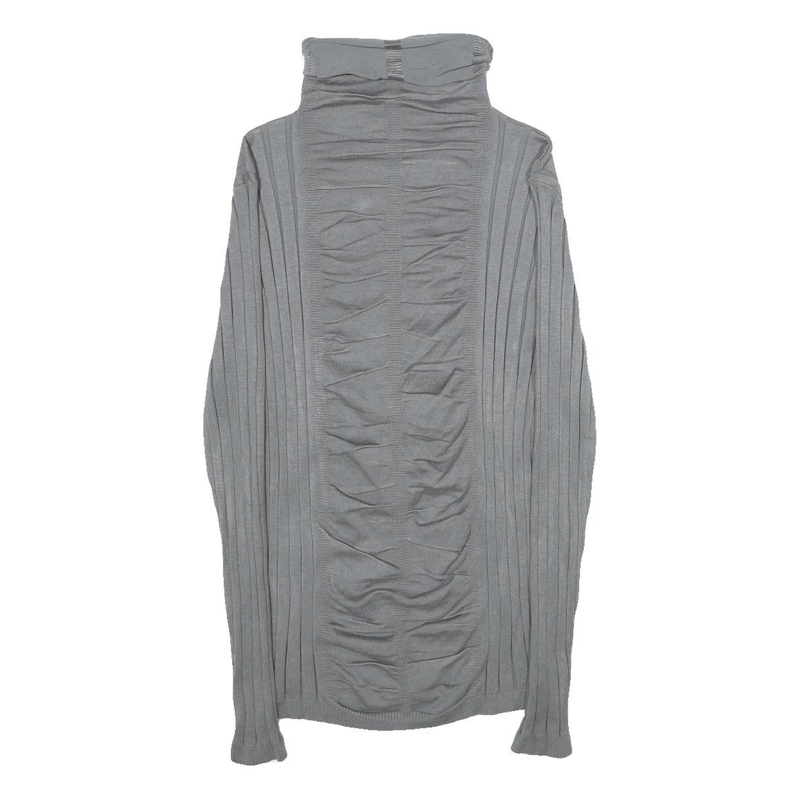 UNITED STATES SWEATERS Womens Grey Plain Pullover Roll Neck Basic Knit XS Soft