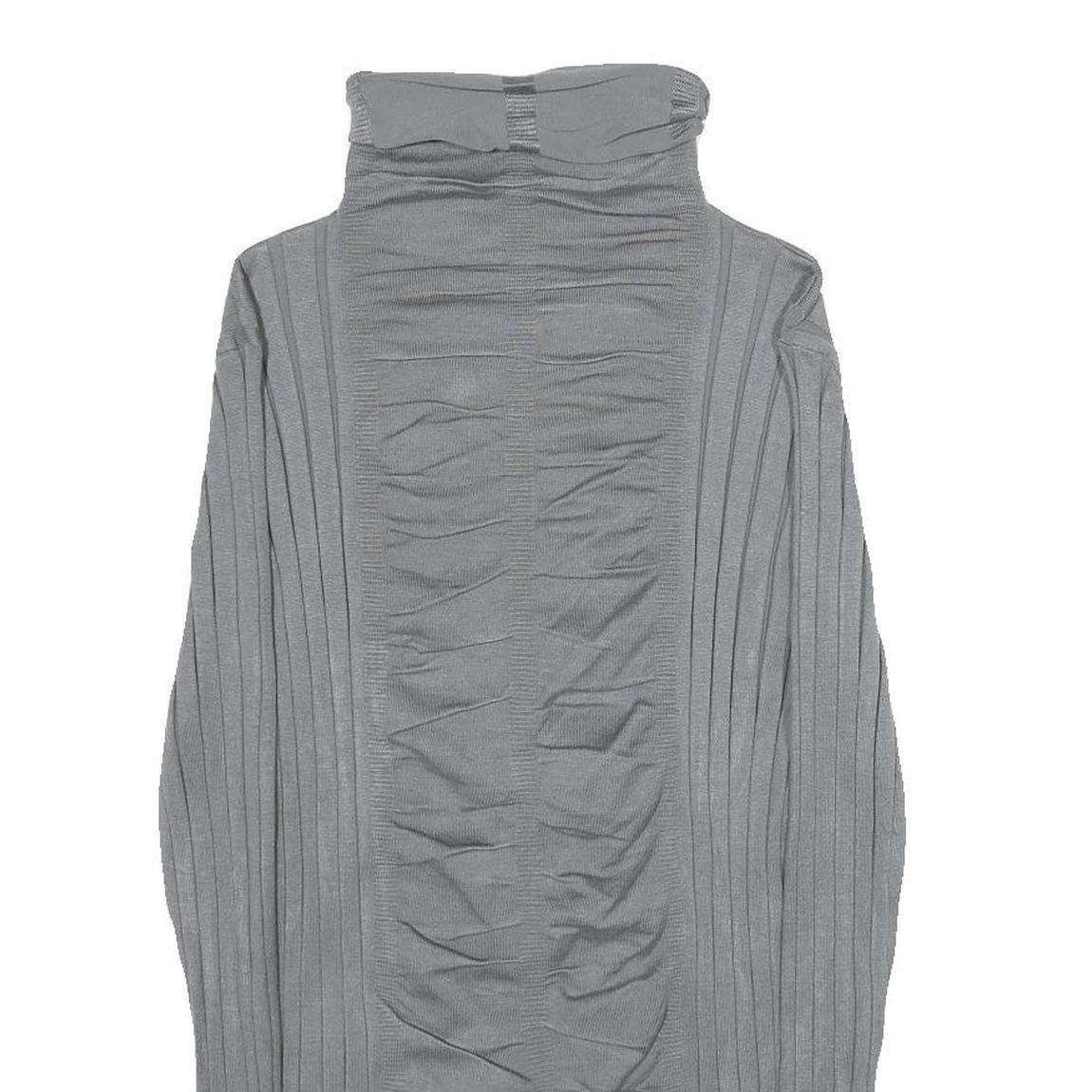 UNITED STATES SWEATERS Womens Grey Plain Pullover Roll Neck Basic Knit XS Soft