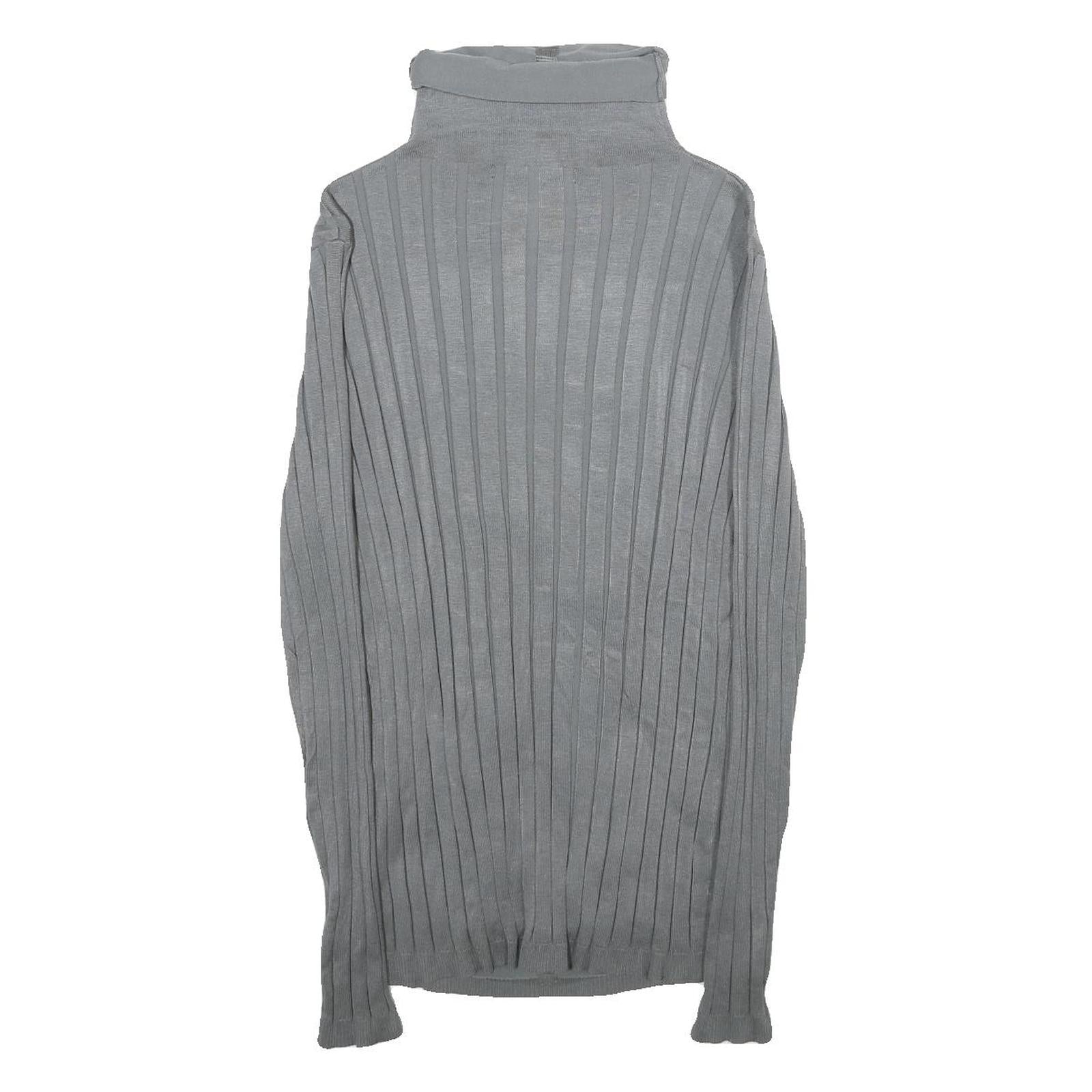 UNITED STATES SWEATERS Womens Grey Plain Pullover Roll Neck Basic Knit XS Soft