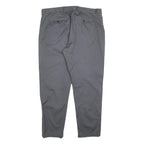 TOMMY HILFIGER Mens Cotton Grey Regular Straight Trousers W36 L30 Classic Zip