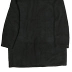 Mens Black Long Sleeve Button Jacket Polyester Classic Coat L Plain Warm