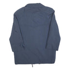 Womens Blue Button Closure Casual Jacket L Polyester Blend Plain Lightweight