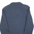 Womens Blue Button Closure Casual Jacket L Polyester Blend Plain Lightweight