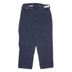 CARHARTT Mens Cotton Blend Navy Blue Relaxed Straight Trousers W34 L30 Workwear
