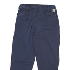 CARHARTT Mens Cotton Blend Navy Blue Relaxed Straight Trousers W34 L30 Workwear