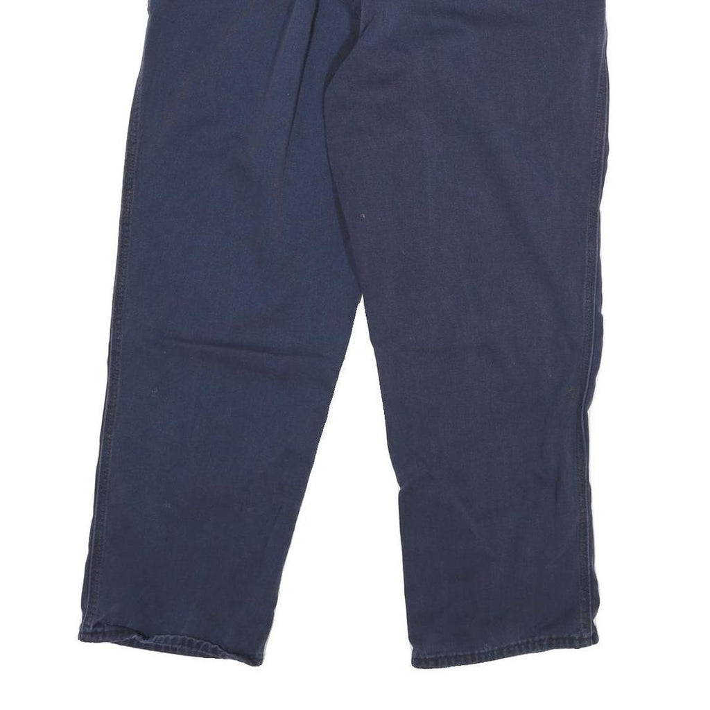 CARHARTT Mens Cotton Blend Navy Blue Relaxed Straight Trousers W34 L30 Workwear