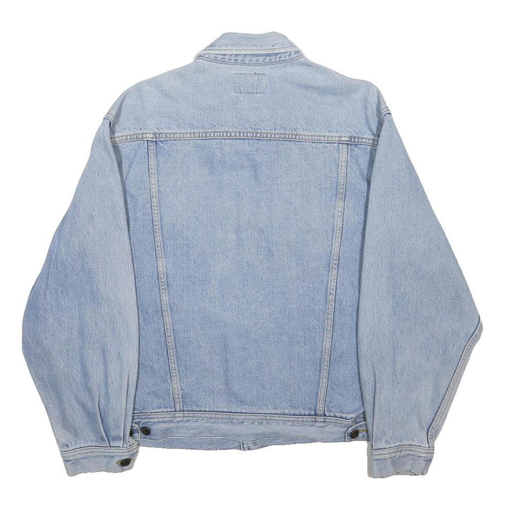 LEE Mens Blue Denim Jacket L Cotton Button Closure Classic Fit Casual Outerwear
