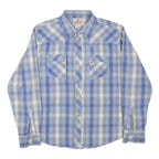 WRANGLER Mens Blue & Grey Check Shirt M Western Style Cotton Blend