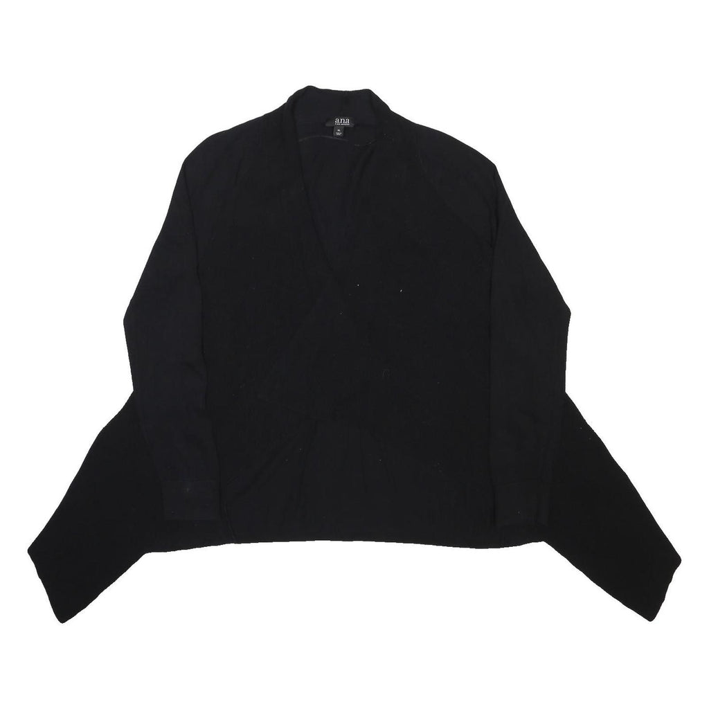 ANA Womens Black Plain Pullover Jumper Crew Neck Polyester Blend XL Lightweight