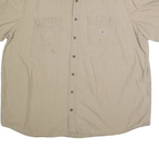 CARHARTT Mens Beige Cotton Blend Workwear Shirt 3XL Button Pocket Casual