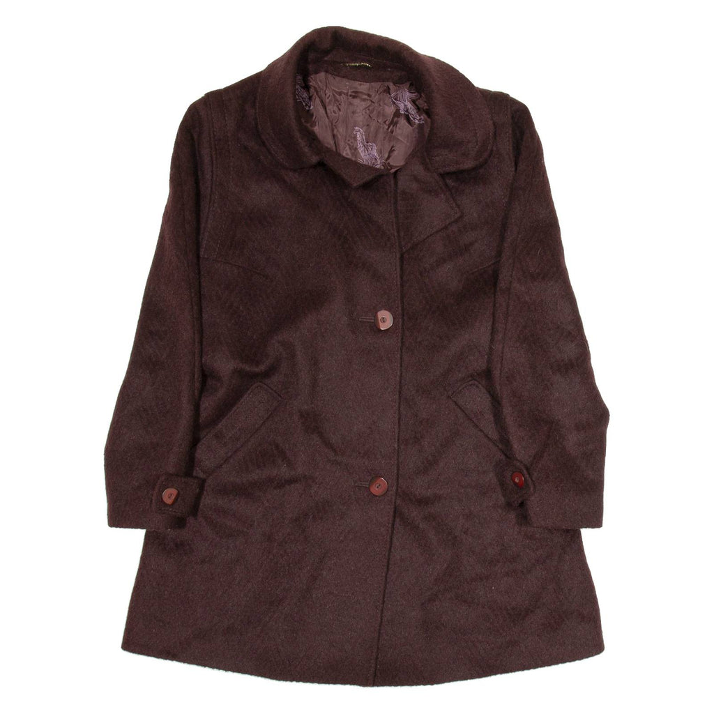 Womens Overcoat Jacket Purple Wool M