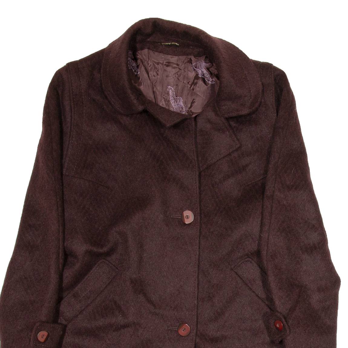 Womens Overcoat Jacket Purple Wool M