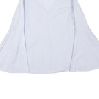 ZARA Womens Blue & White Printed Top Bell Sleeve V-Neck Size M Summer Style