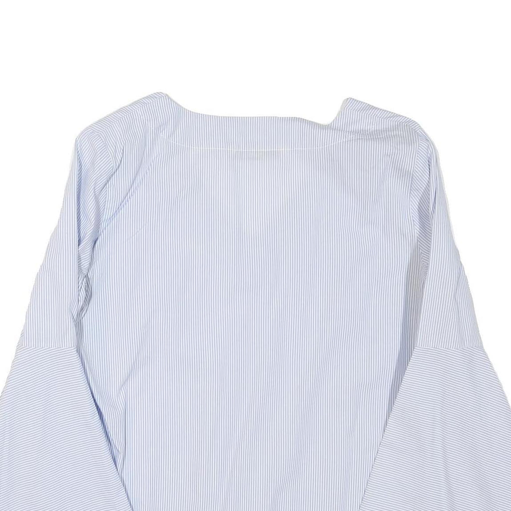 ZARA Womens Blue & White Printed Top Bell Sleeve V-Neck Size M Summer Style