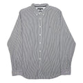 TOMMY HILFIGER Mens Blue & White Striped Shirt 2XL Cotton Blend Button-Down