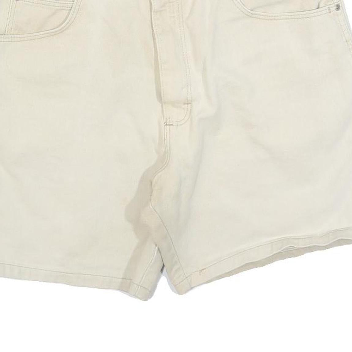 WRANGLER Womens Shorts Cream Casual Plain L W36 Cotton Blend Relaxed Fit