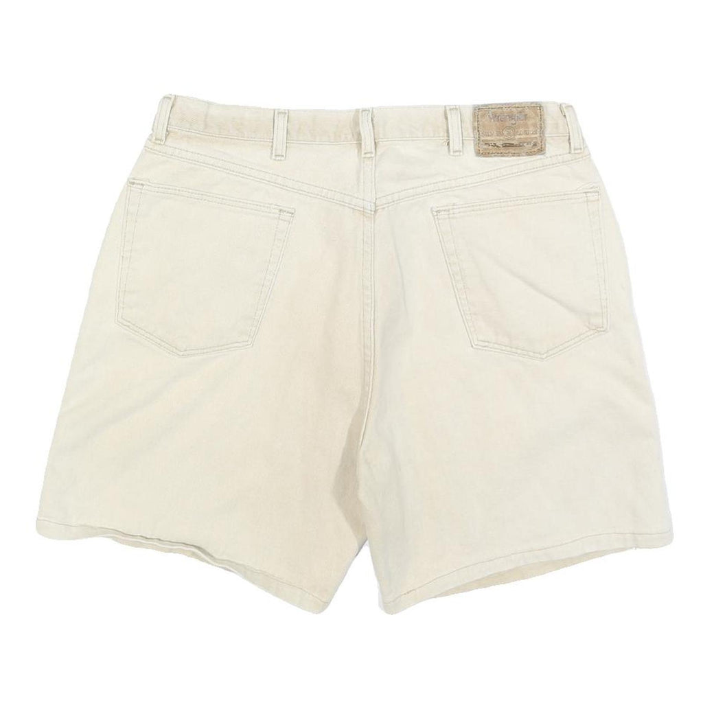 WRANGLER Womens Shorts Cream Casual Plain L W36 Cotton Blend Relaxed Fit