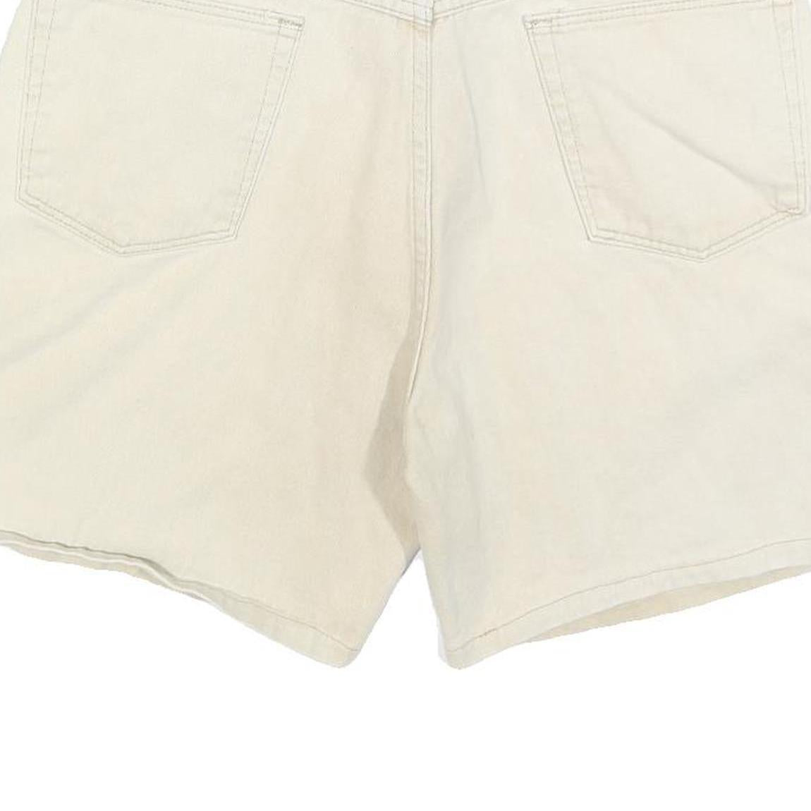 WRANGLER Womens Shorts Cream Casual Plain L W36 Cotton Blend Relaxed Fit